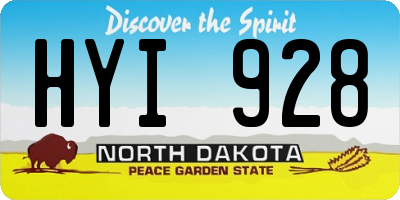 ND license plate HYI928