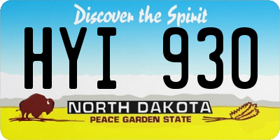 ND license plate HYI930