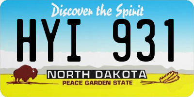 ND license plate HYI931
