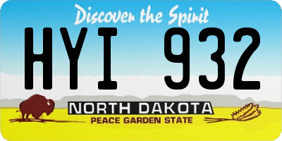 ND license plate HYI932