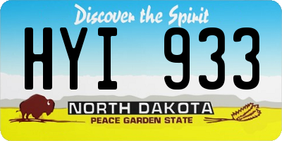 ND license plate HYI933
