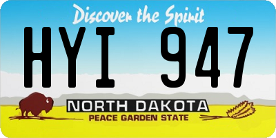 ND license plate HYI947