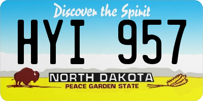 ND license plate HYI957