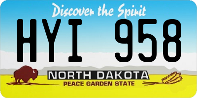 ND license plate HYI958