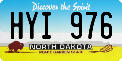 ND license plate HYI976