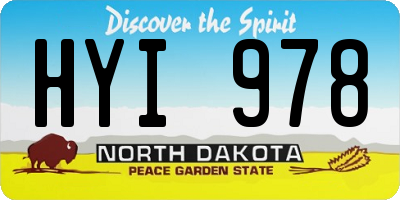 ND license plate HYI978