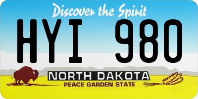ND license plate HYI980