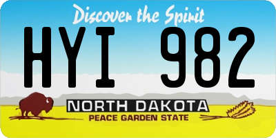 ND license plate HYI982