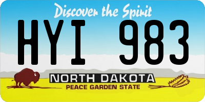 ND license plate HYI983