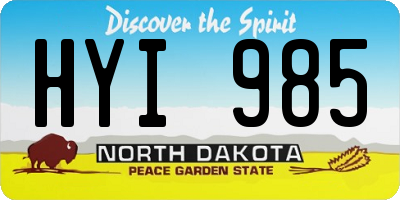 ND license plate HYI985
