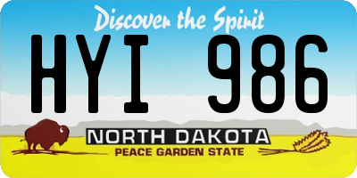 ND license plate HYI986