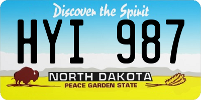 ND license plate HYI987