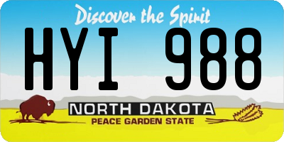 ND license plate HYI988