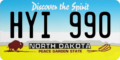 ND license plate HYI990