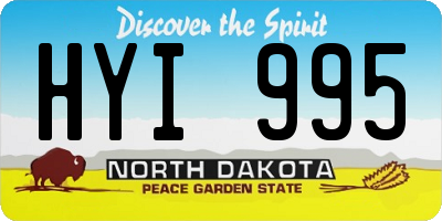 ND license plate HYI995