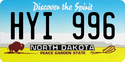 ND license plate HYI996