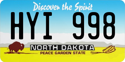 ND license plate HYI998