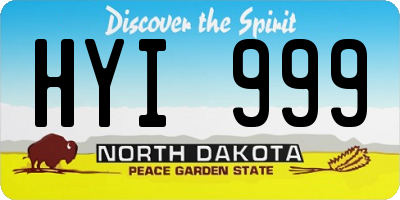 ND license plate HYI999