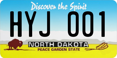 ND license plate HYJ001