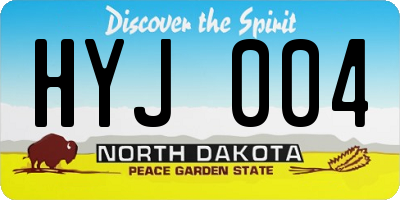ND license plate HYJ004