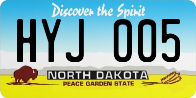 ND license plate HYJ005