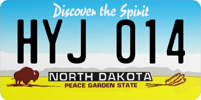 ND license plate HYJ014