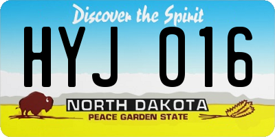 ND license plate HYJ016