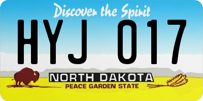 ND license plate HYJ017
