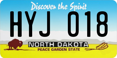 ND license plate HYJ018