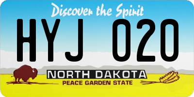 ND license plate HYJ020