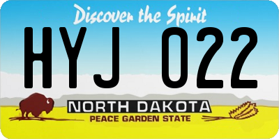 ND license plate HYJ022