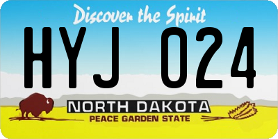 ND license plate HYJ024
