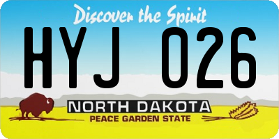 ND license plate HYJ026