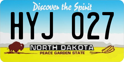 ND license plate HYJ027