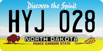 ND license plate HYJ028