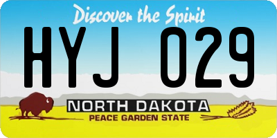 ND license plate HYJ029