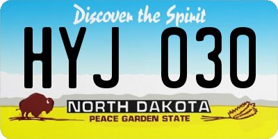 ND license plate HYJ030
