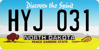 ND license plate HYJ031