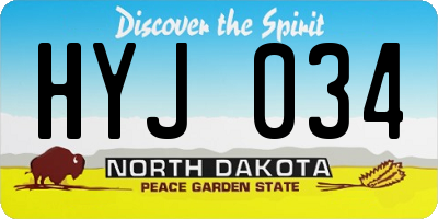 ND license plate HYJ034