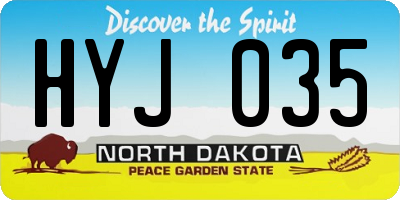 ND license plate HYJ035