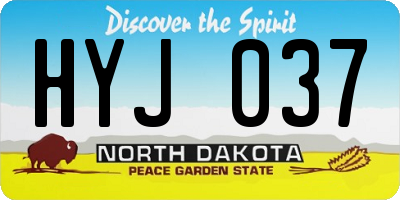 ND license plate HYJ037