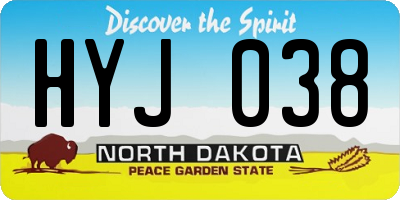 ND license plate HYJ038