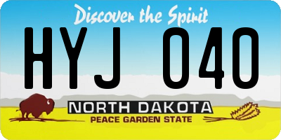 ND license plate HYJ040