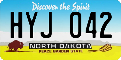 ND license plate HYJ042