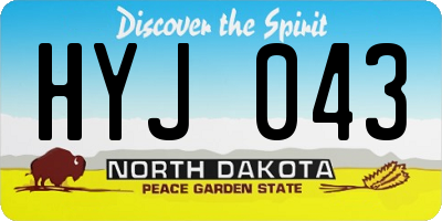 ND license plate HYJ043