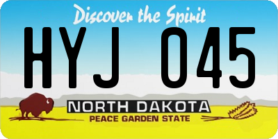 ND license plate HYJ045
