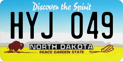 ND license plate HYJ049