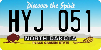 ND license plate HYJ051