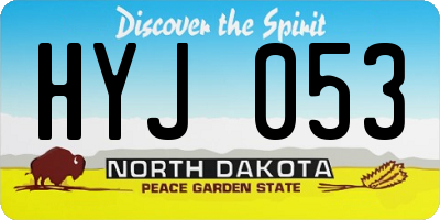 ND license plate HYJ053