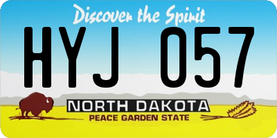 ND license plate HYJ057